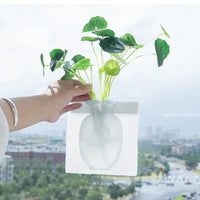 Magic Rubber Silicone Sticky Flower Wall Mounted Vase Container Bottle Storage