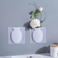 Magic Rubber Silicone Sticky Flower Wall Mounted Vase Container Bottle Storage