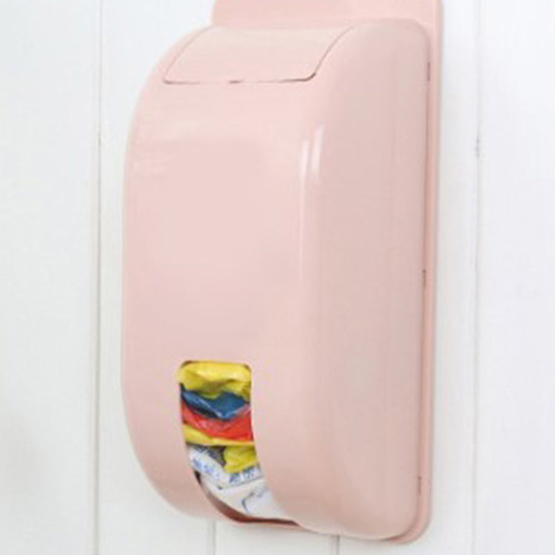 Wall-Mounted Plastic Bag Storage Box Garbage Trash Container