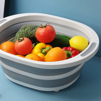 Portable Cutting Chopping Board Foldable Basin Basket Wash Vegetable Fruits