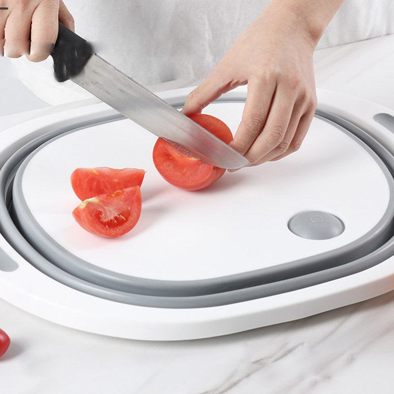 Portable Cutting Chopping Board Foldable Basin Basket Wash Vegetable Fruits