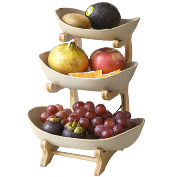 Three-layer Plate Fruit Rack Creative Ceramic Home Basket For Snacks Nordic