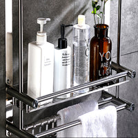 Bathroom Toilet Rack Wall Hanging Bath Storage Stainless Steel Shelf