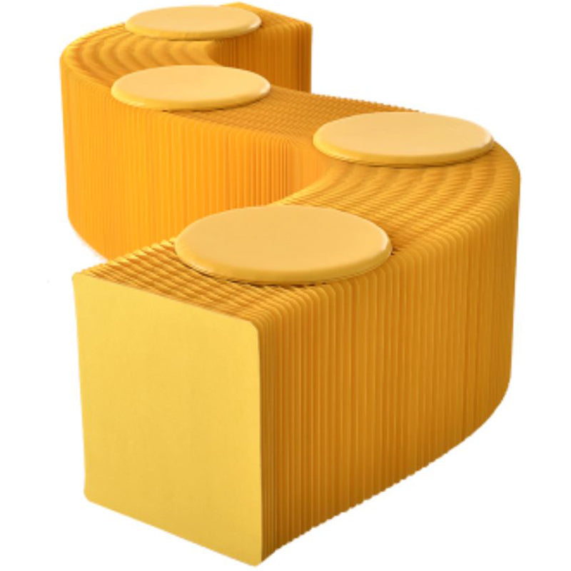 Portable Foldable Kraft Paper Chair, Telescopic Upholstered Bench Seat