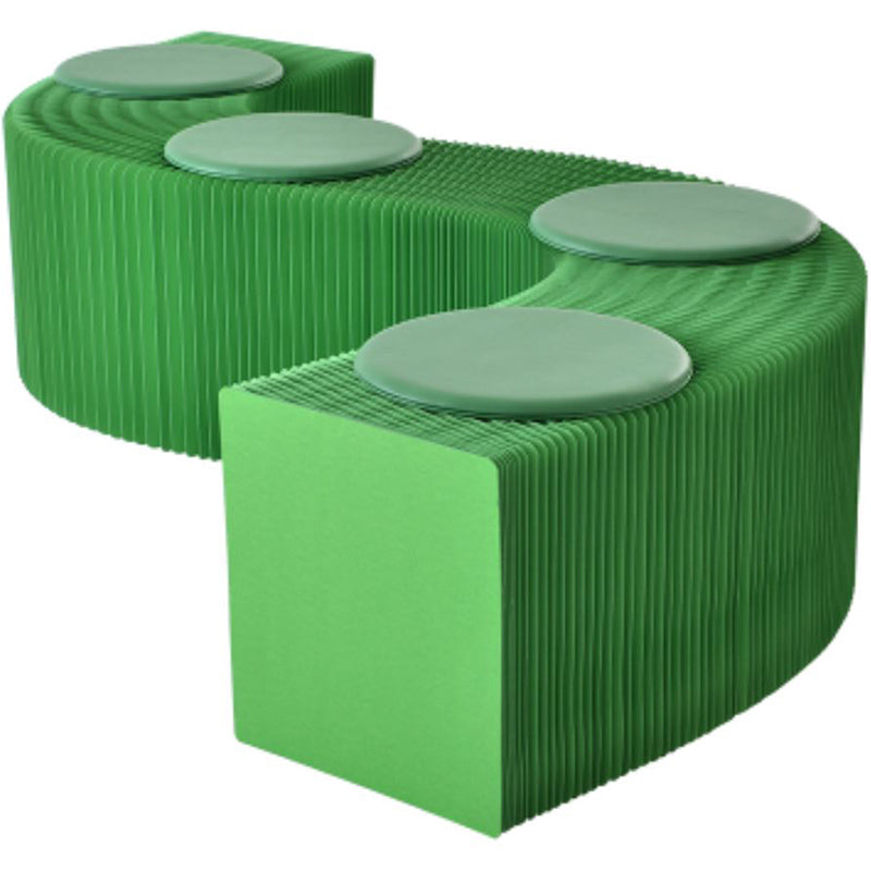 Portable Foldable Kraft Paper Chair, Telescopic Upholstered Bench Seat