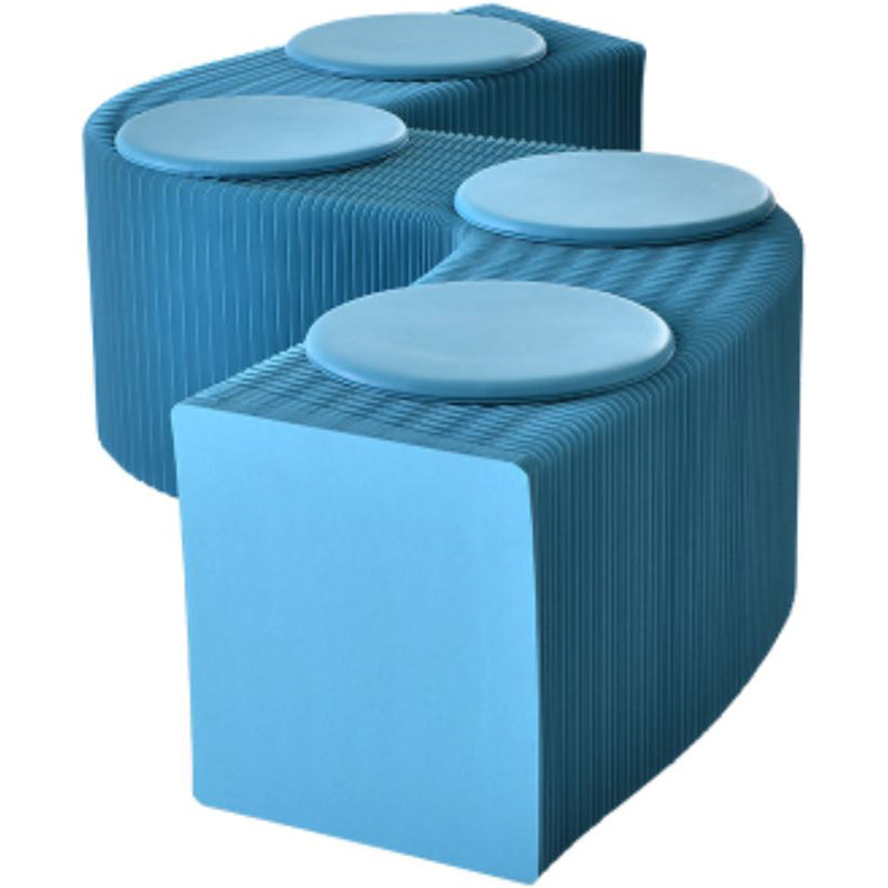 Portable Foldable Kraft Paper Chair, Telescopic Upholstered Bench Seat