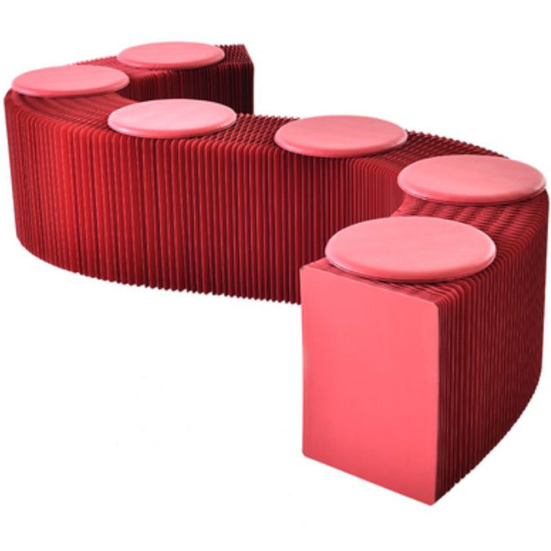 Foldable Paper Stool Telescopic Sofa Folding Long Paper Board Furniture Leather