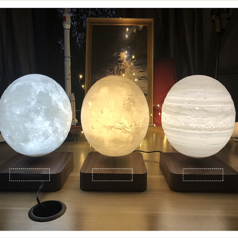 Magnetic Floating 3D Moon light Bedside lighting Bedroom Table Lamp