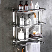 Bathroom Toilet Rack Wall Hanging Bath Storage Stainless Steel Shelf