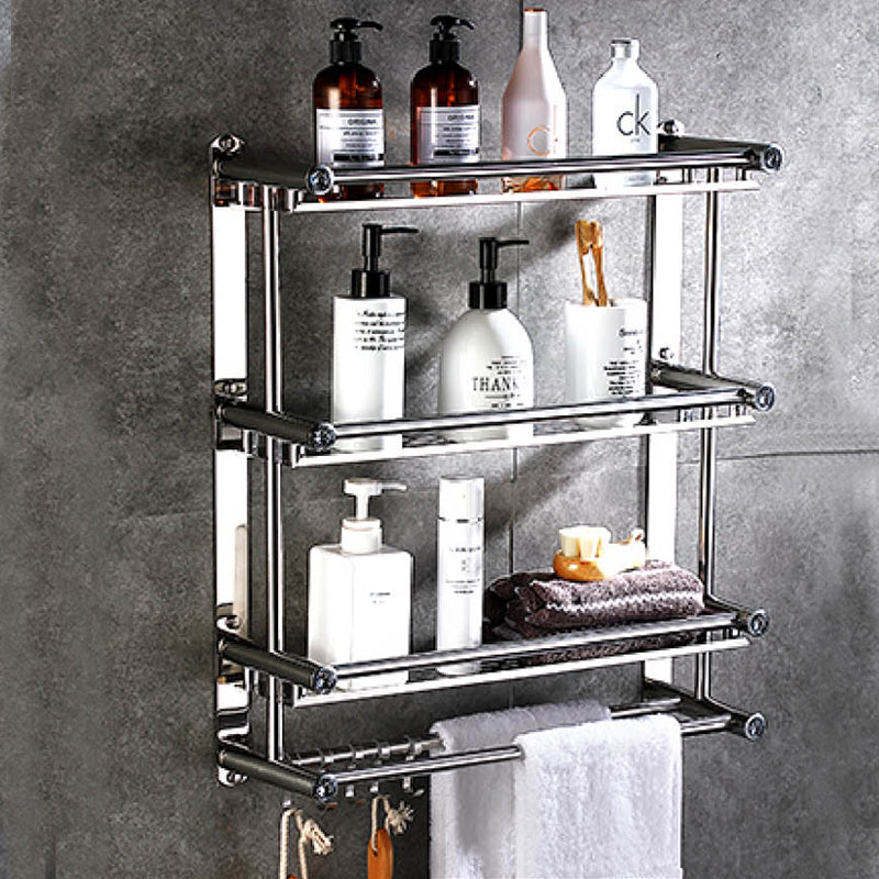 Bathroom Toilet Rack Wall Hanging Bath Storage Stainless Steel Shelf