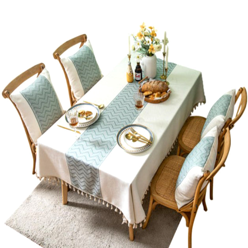 Tablecloth Nordic Light Luxury Net Rectangular with Tassel Waterproof Oil-proof