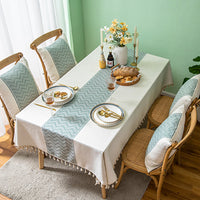 Tablecloth Nordic Light Luxury Net Rectangular with Tassel Waterproof Oil-proof