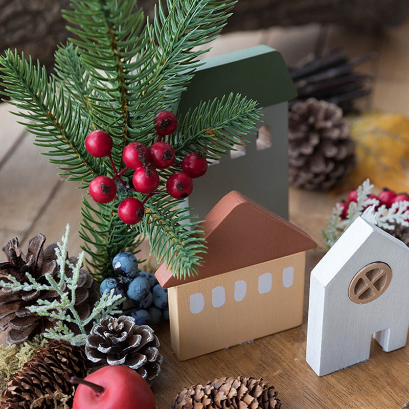 Chalet House Wooden Micro Landscape Desktop Nordic Christmas Decoration