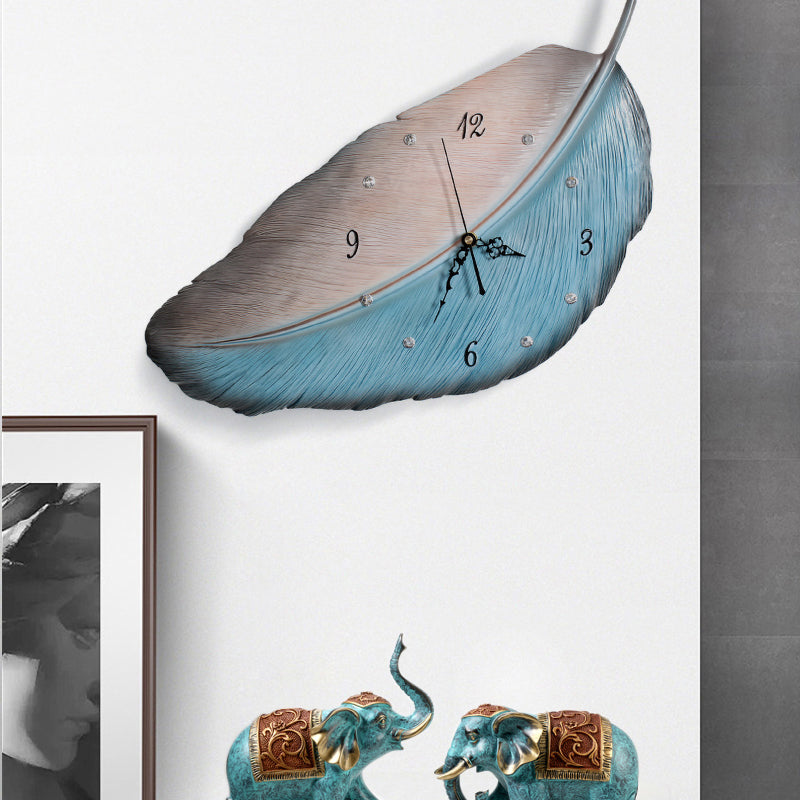 Fashion Feather Wall Clock Modern Home and Office Decoration