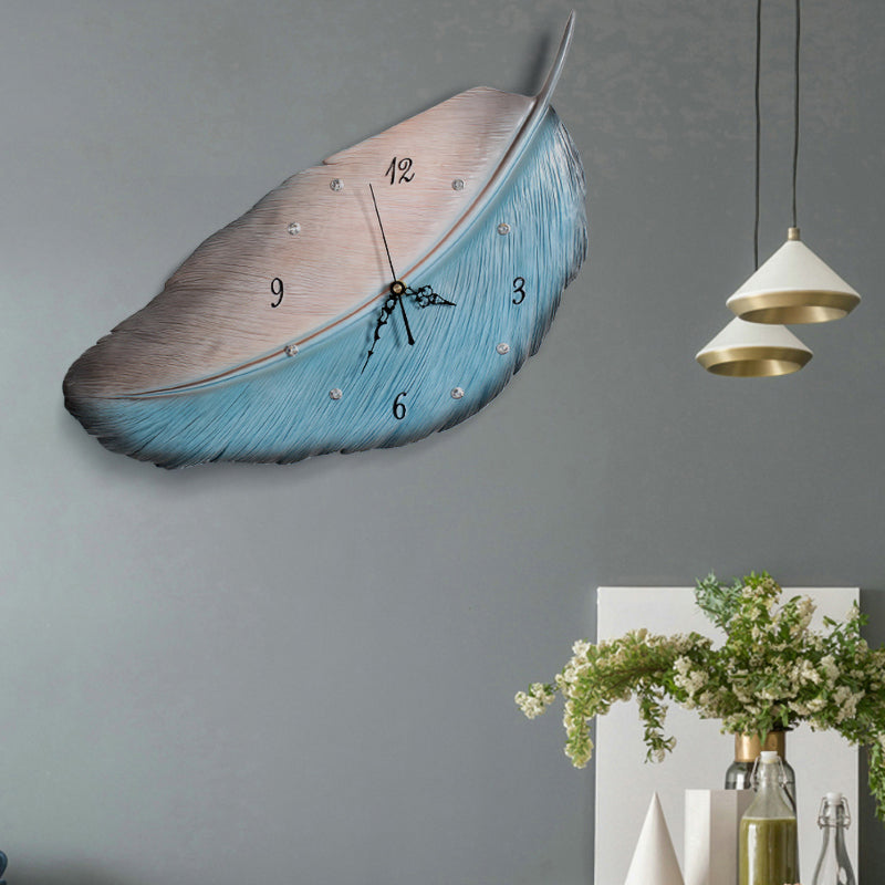 Fashion Feather Wall Clock Modern Home and Office Decoration