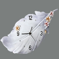 Fashion Feather Wall Clock Modern Home and Office Internal Decoration