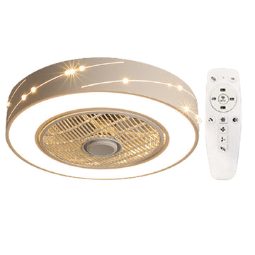 Nordic Round Ceiling Fan Lamp Bedroom Restaurant Chandelier With Remote Control