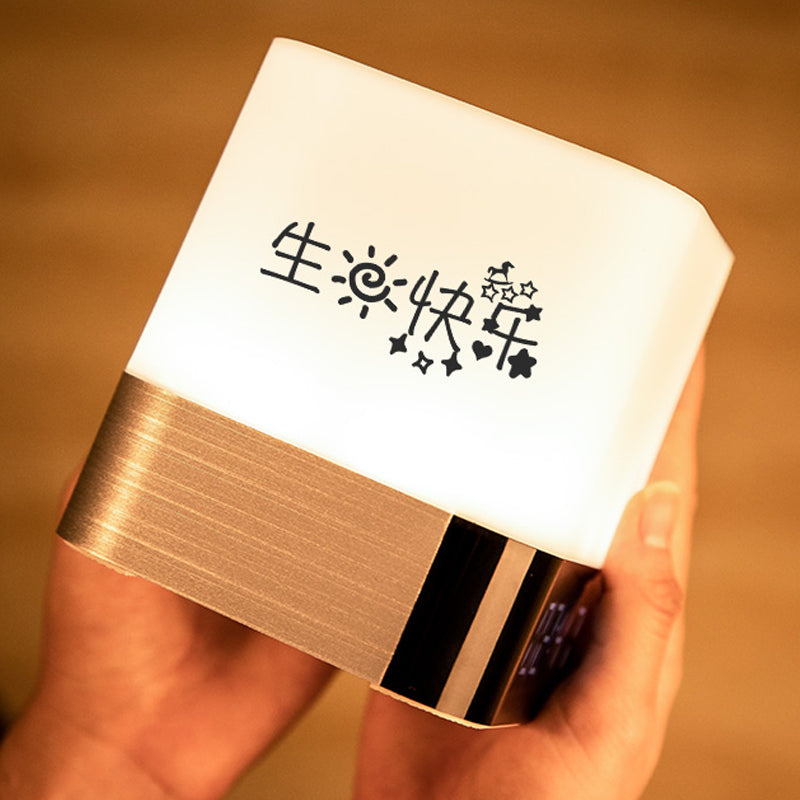 Bluetooth Speaker Night Light Alarm Clock Boys Girls Gift Lettering Template