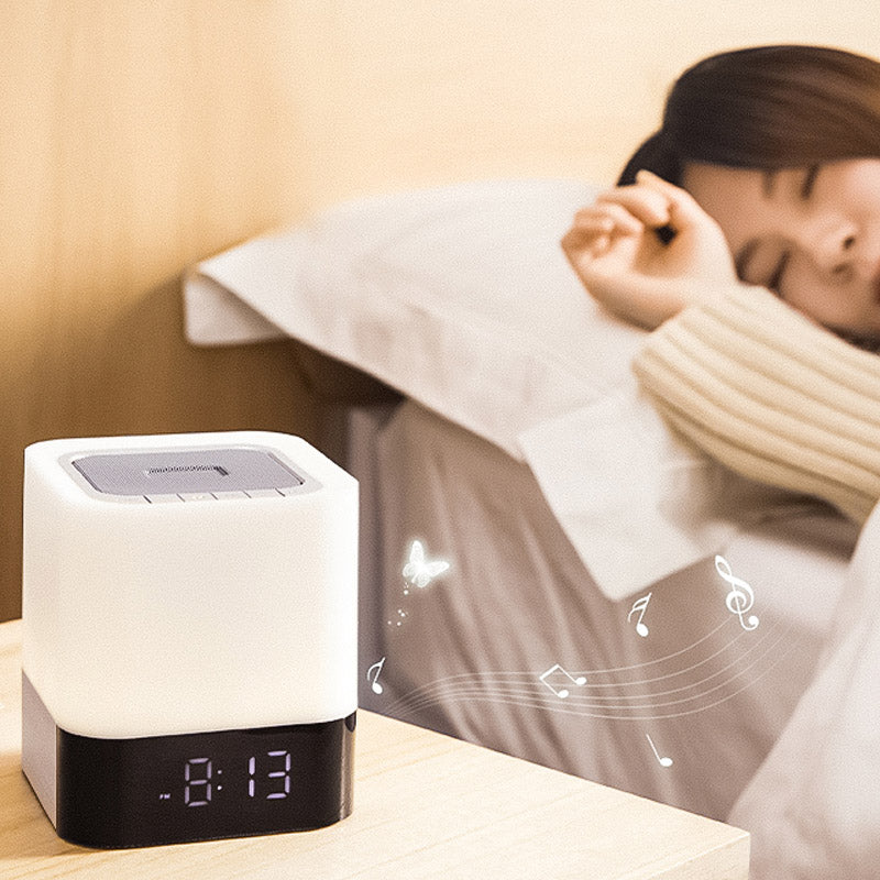 Bluetooth Speaker Night Light Alarm Clock Boys Girls Gift Lettering Template