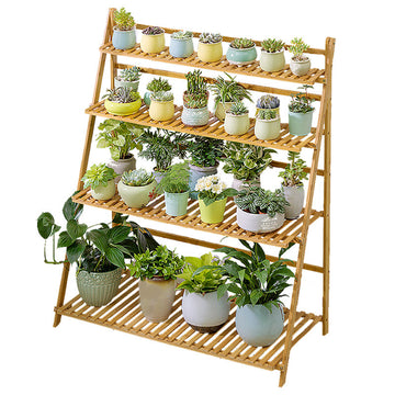 Wooden Foldable Rack Flower Indoor Multi-layer Balcony Green Plant Succulent