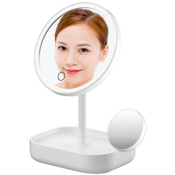 Portable Makeup Mirror Desktop LED Lamp Folding  Dimming Light AMOI