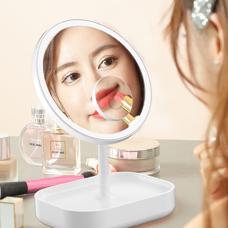 Portable Makeup Mirror Desktop LED Lamp Folding  Dimming Light AMOI