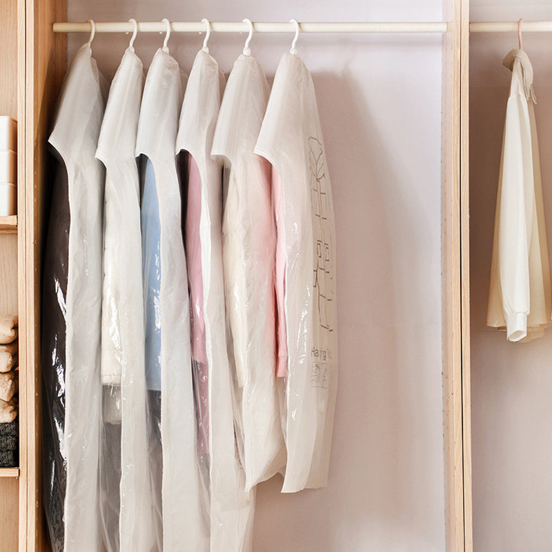 Clothes Dust Cover Long Rotatable See Through Hanging Storage Coat Jacket Bag