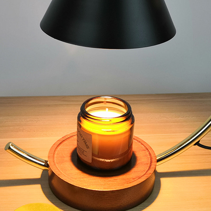 Melting Wax Lamp Candle Light Solid Wood Base Aromatherapy Diffuser