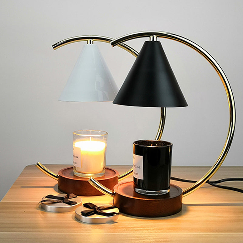 Melting Wax Lamp Candle Light Solid Wood Base Aromatherapy Diffuser