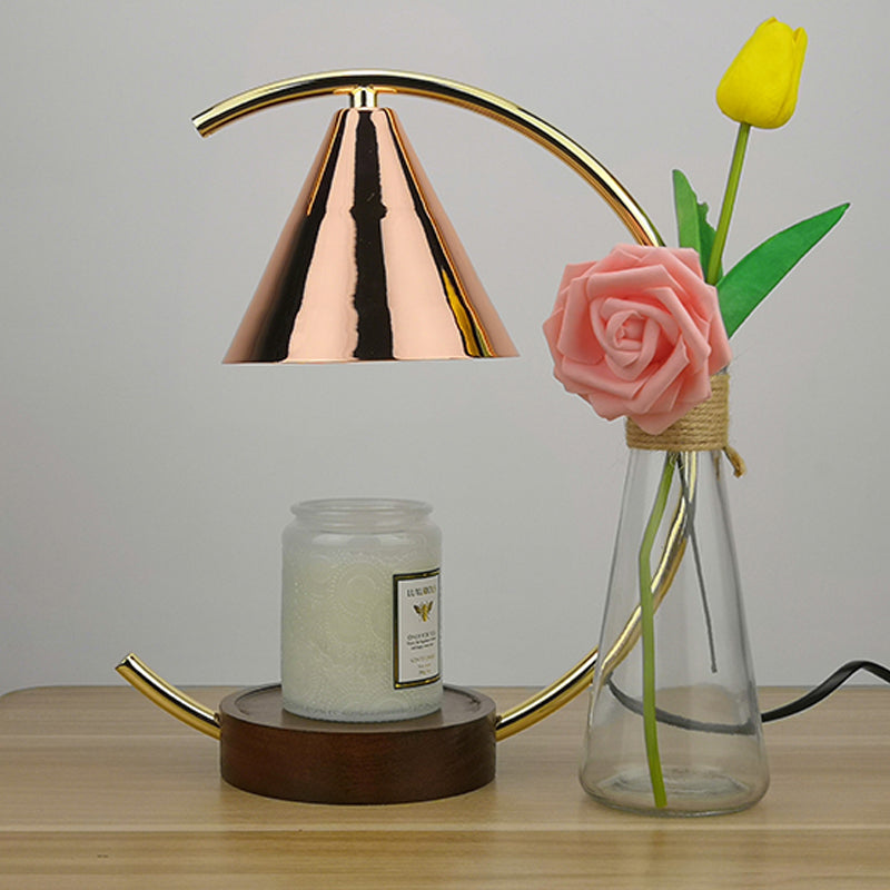 Melting Wax Lamp Candle Light Solid Wood Base Aromatherapy Diffuser