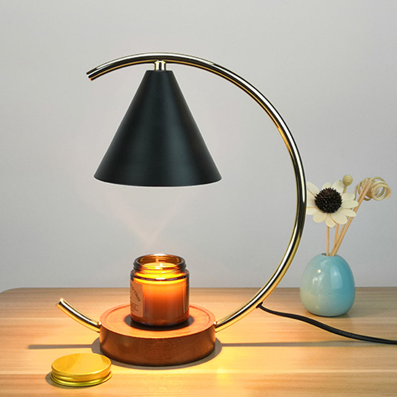 Melting Wax Lamp Candle Light Solid Wood Base Aromatherapy Diffuser