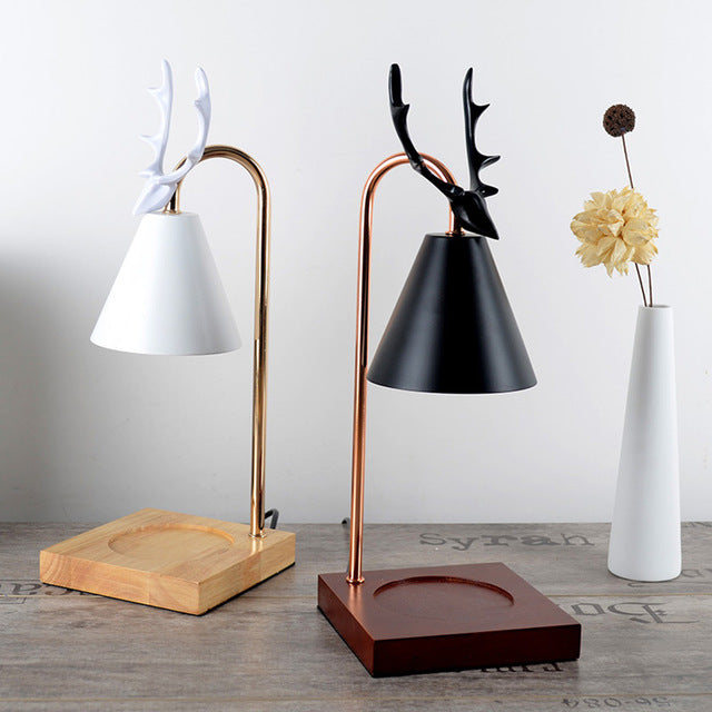 Adjustable Height Melting Wax Lamp Candle Solid Wood Base Aromatherapy Diffuser