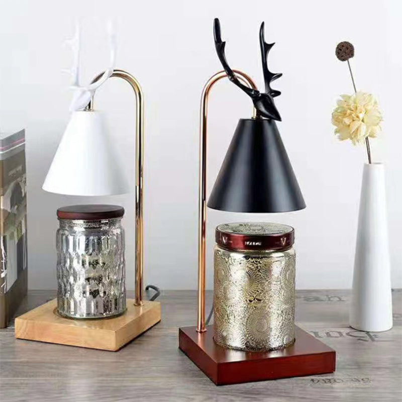 Adjustable Height Melting Wax Lamp Candle Solid Wood Base Aromatherapy Diffuser