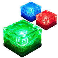 Ice Cube Lights Solar Path LED Sensor Garden Light Glass Brick Paver