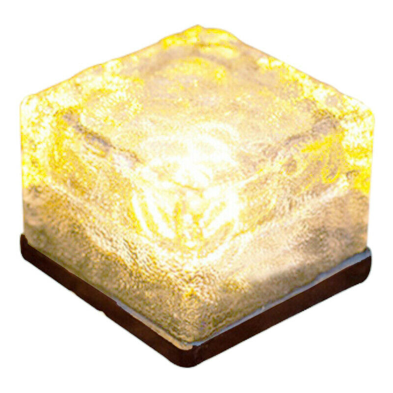Ice Cube Lights Solar Path LED Sensor Garden Light Glass Brick Paver