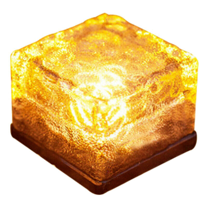 Ice Cube Lights Solar Path LED Sensor Garden Light Glass Brick Paver