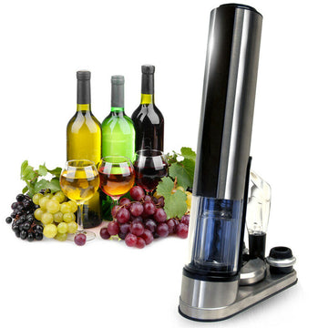 Automatic Corkscrew Wine Bottle Opener Preserver Stainless Steel Charging Base