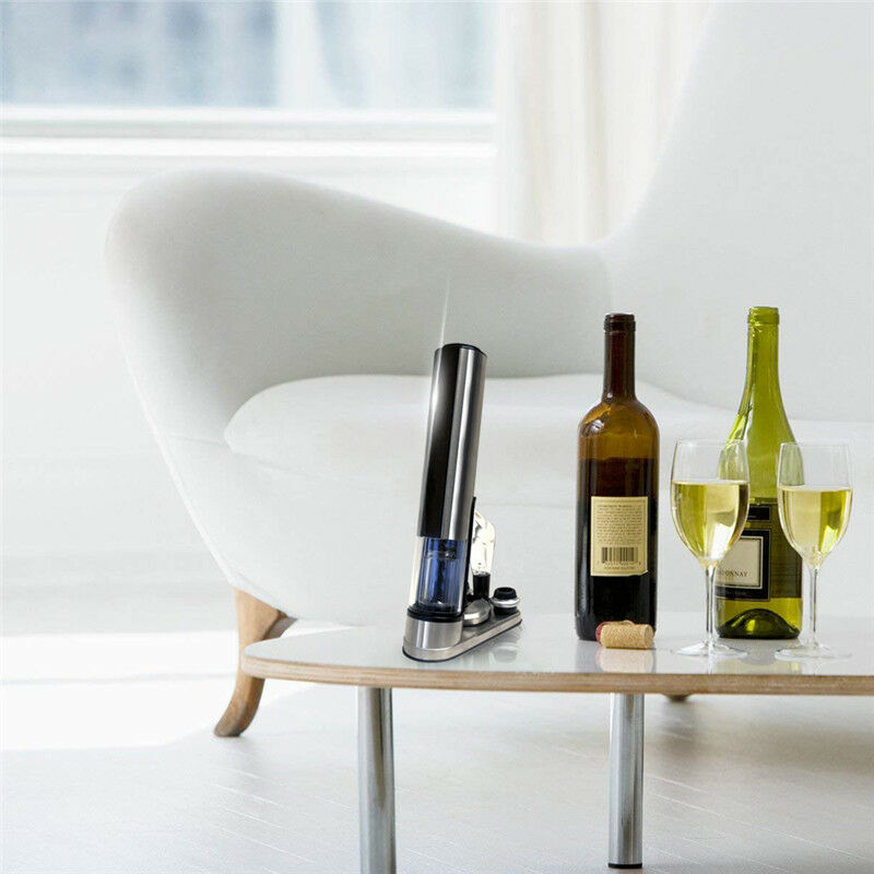 Automatic Corkscrew Wine Bottle Opener Preserver Stainless Steel Charging Base