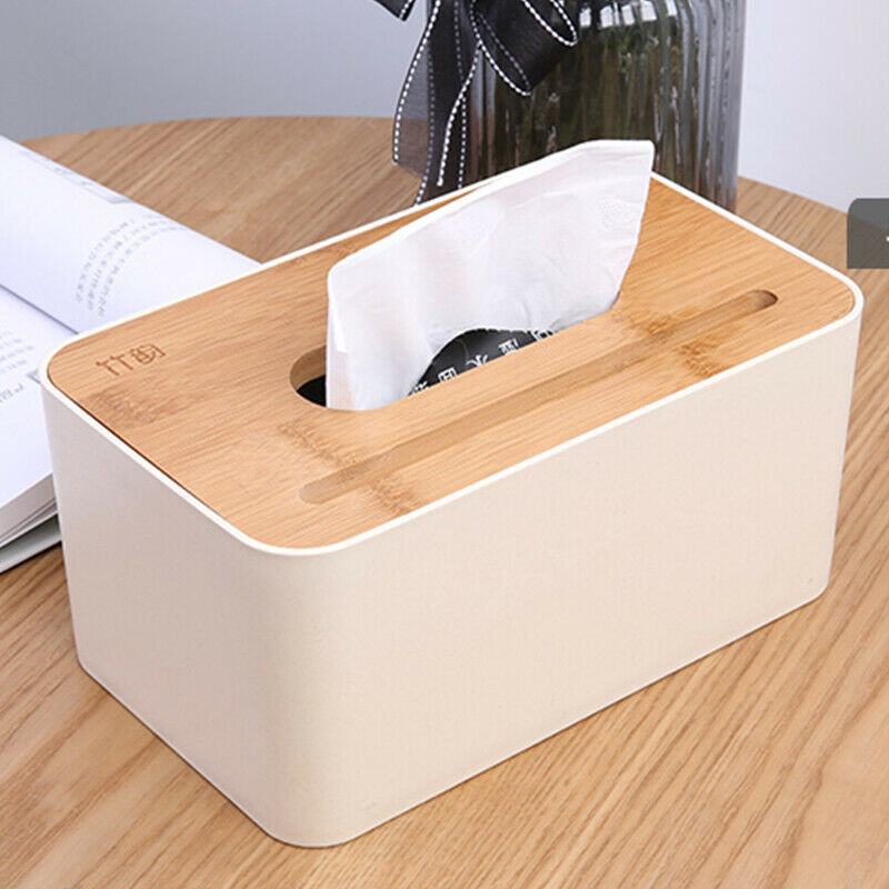 Bamboo Wood Tissue Box Multi-function Storage Household Mobile Phone Holder
