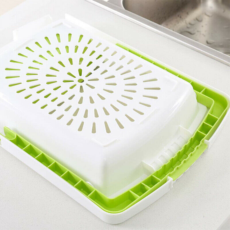Adjustable Handle Telescopic Sink Cutting Board Chopping Fruit Vegetable Basket
