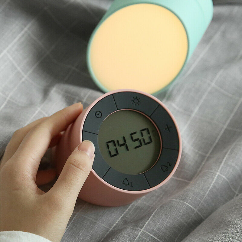 Alarm Clock Night Light Bedside Lamp Warm White