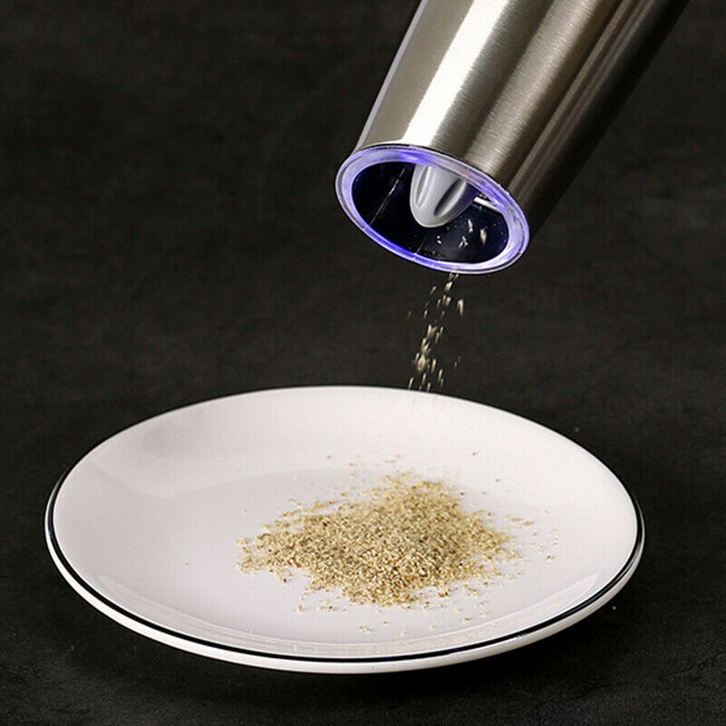 Smart Electric Pepper Muller Spice Sauce Mill BBQ Grinding Bottle 3 LED Light
