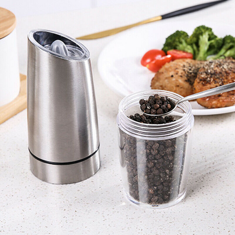 Smart Electric Pepper Muller Spice Sauce Mill BBQ Grinding Bottle 3 LED Light