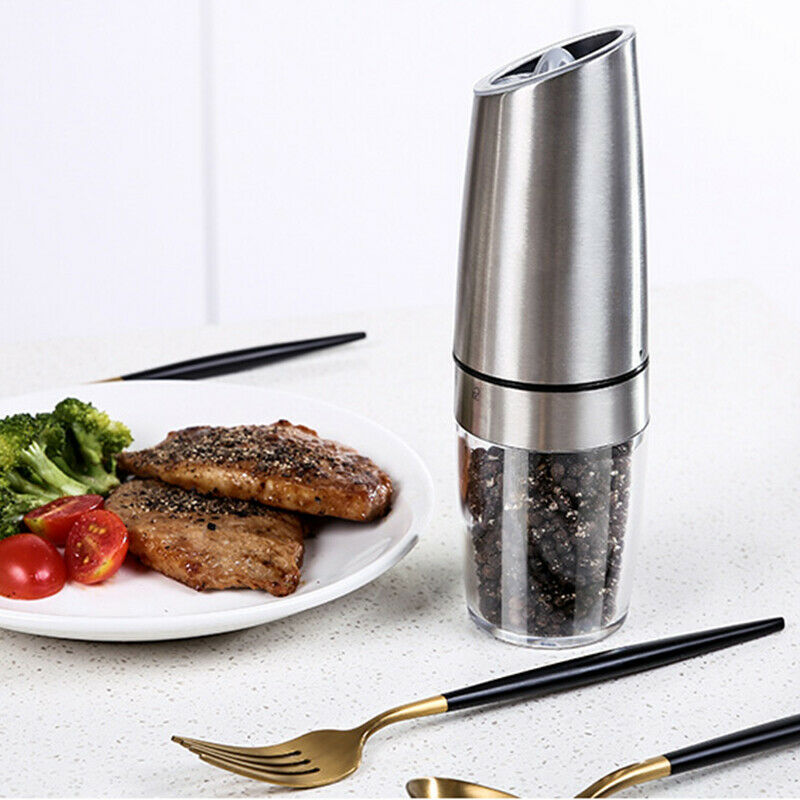 Smart Electric Pepper Muller Spice Sauce Mill BBQ Grinding Bottle 3 LED Light