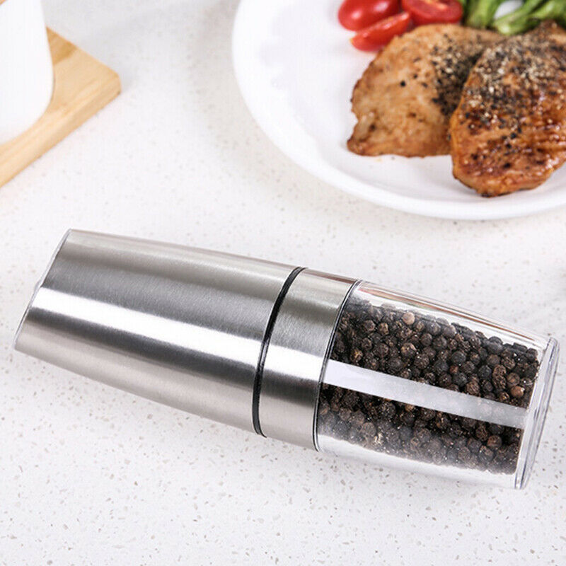 Smart Electric Pepper Muller Spice Sauce Mill BBQ Grinding Bottle 3 LED Light