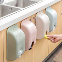 Wall-Mounted Plastic Bag Storage Box Garbage Trash Container