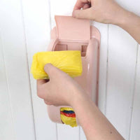 Wall-Mounted Plastic Bag Storage Box Garbage Trash Container