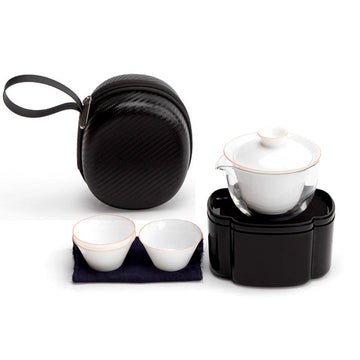 Magic Box Quick Guest Ceramic Cup Pot Travel Portable Bag Kung Fu Tea Set