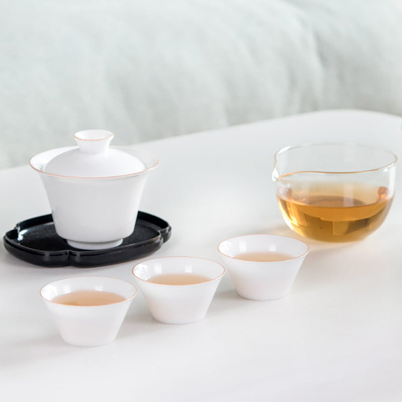 Magic Box Quick Guest Ceramic Cup Pot Travel Portable Bag Kung Fu Tea Set