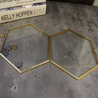 Hexagon Coin Collection Photo Frame Glass Transparent Specimen Clip Wall Hanging